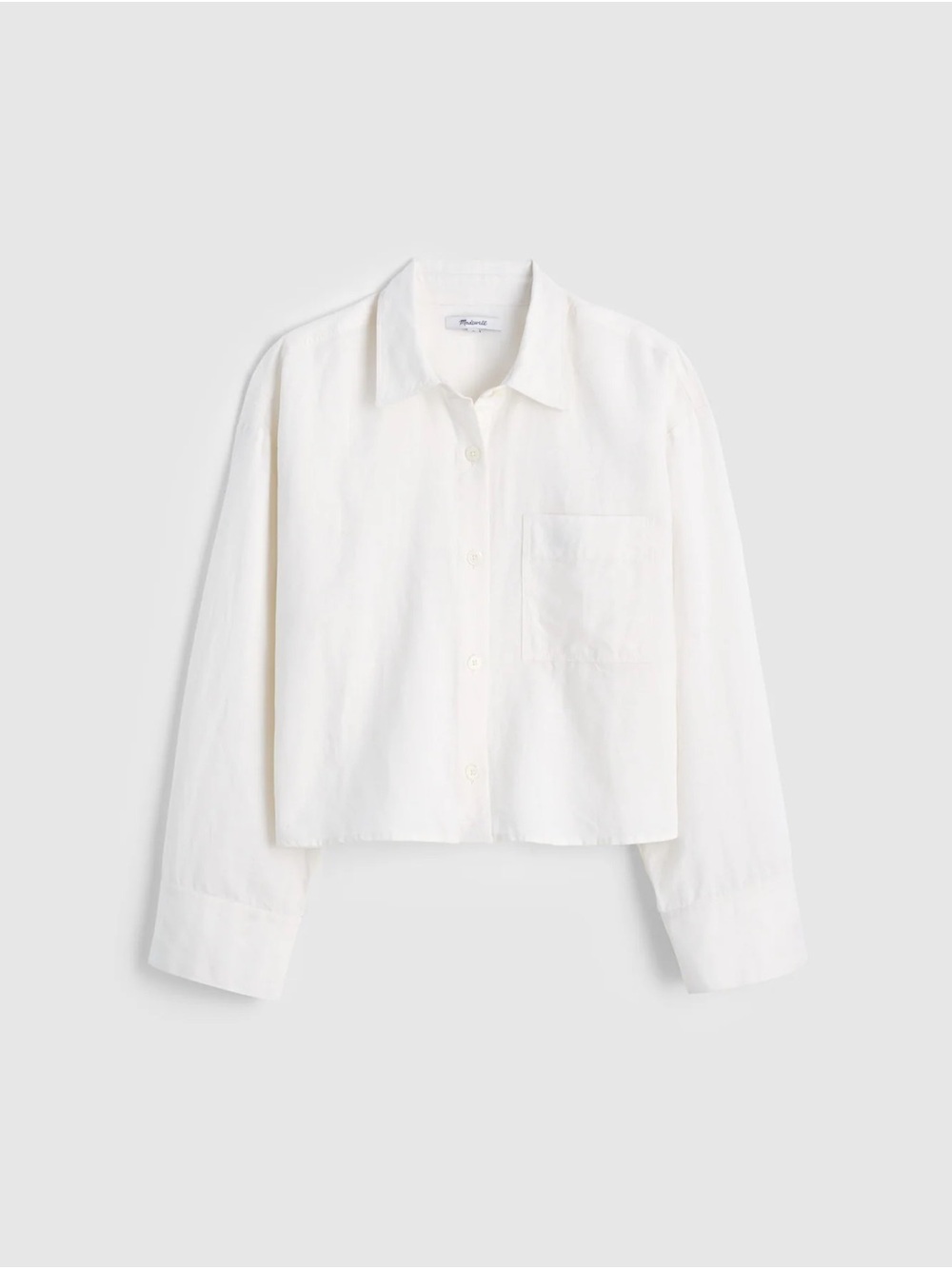 Madewell Straight-Hem Shirt in Linen-Cotton Blend Sz. XS - Picture 3 of 9